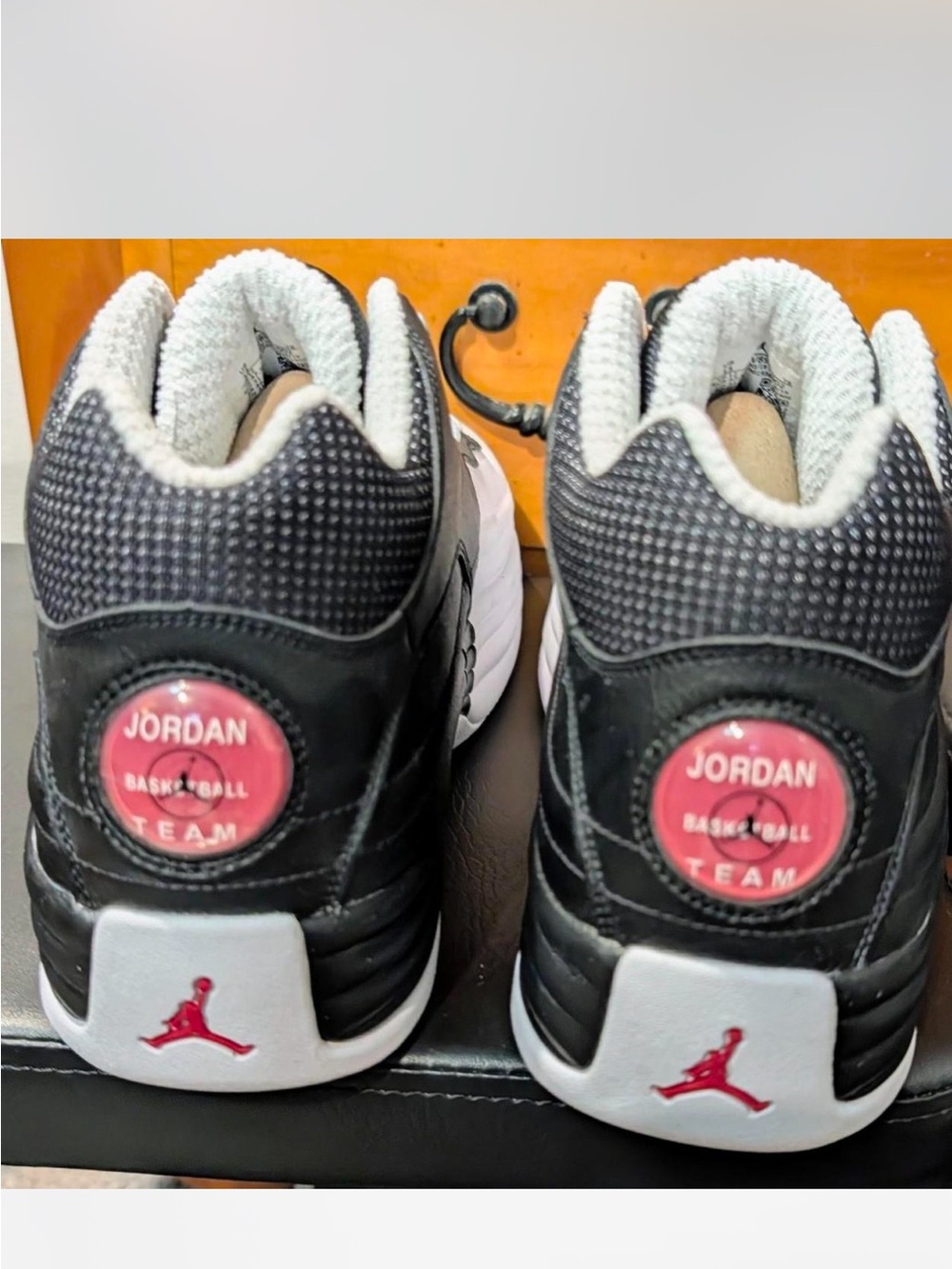 Jordan Air 1 Retro Men’s Black Sneakers with Red Jumpman Accents - Picture 5 of 7